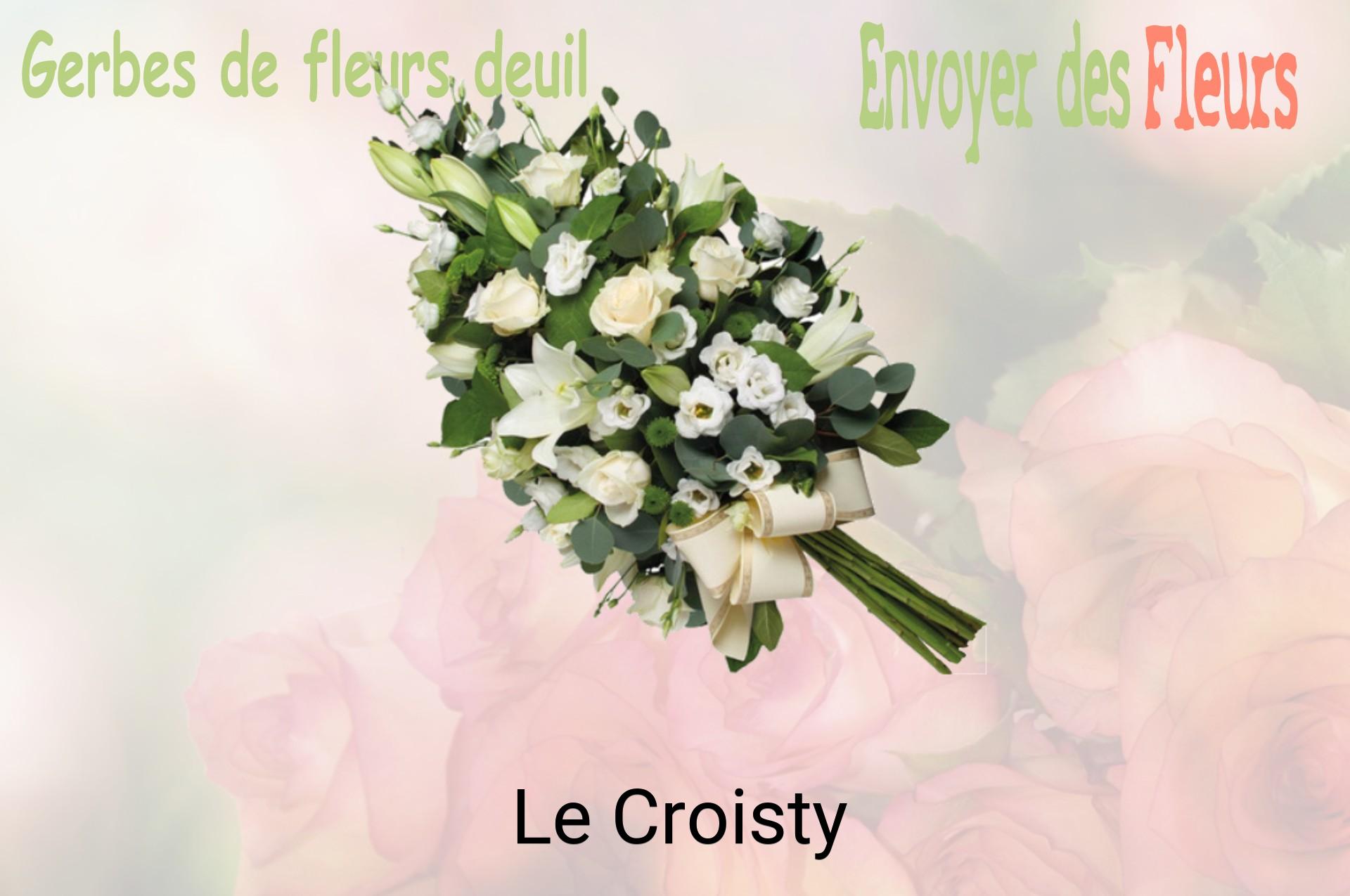 Gerbe de fleurs de deuil livrée à Le Croisty